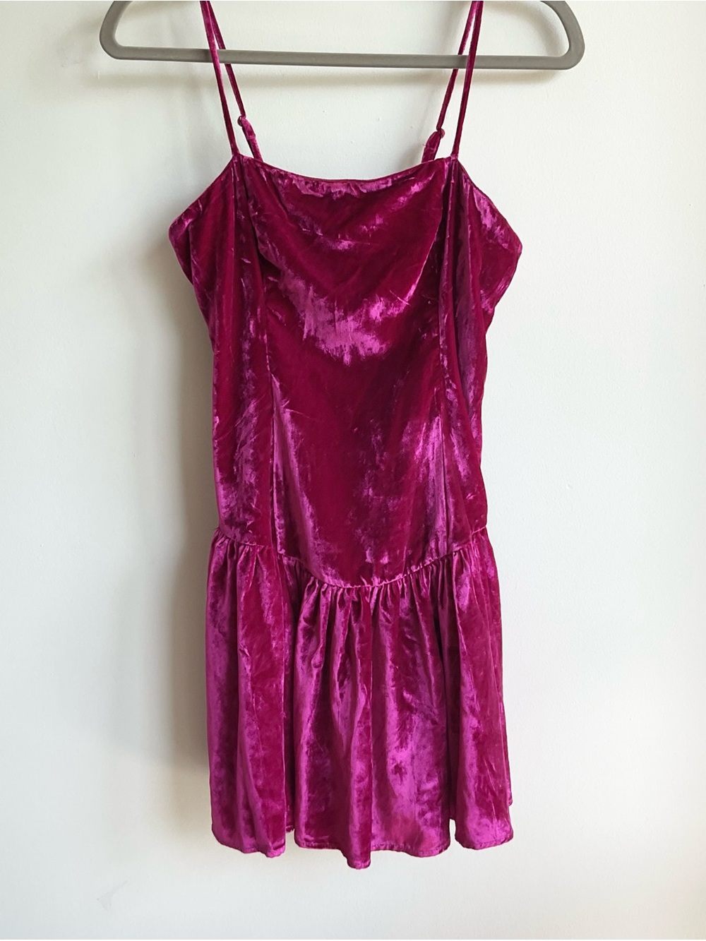 Anthropologie Crushed Velvet Dropped Waist Mini Dress Size Medium NWT - Picture 3 of 16
